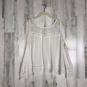 Open Back White Lace Crochet Tank Top